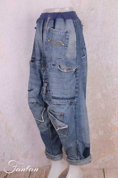 Créateur Sue Pantalon sarouel patchwork jean's bleu