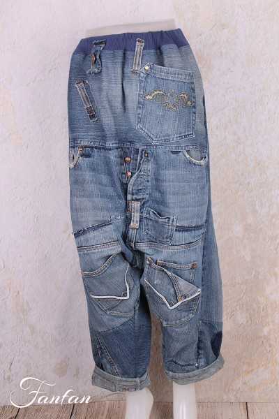 Créateur Sue Pantalon sarouel patchwork jean's bleu