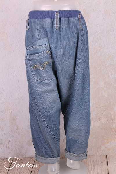 Créateur Sue Pantalon sarouel patchwork jean's bleu