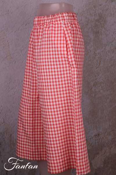 MES SŒURS & MOI Jupe-culotte Martin vichy nectarine