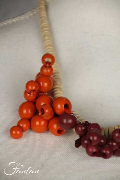 Fanny Fouks Collier raz-du-cou bois mauve, rouille et prune