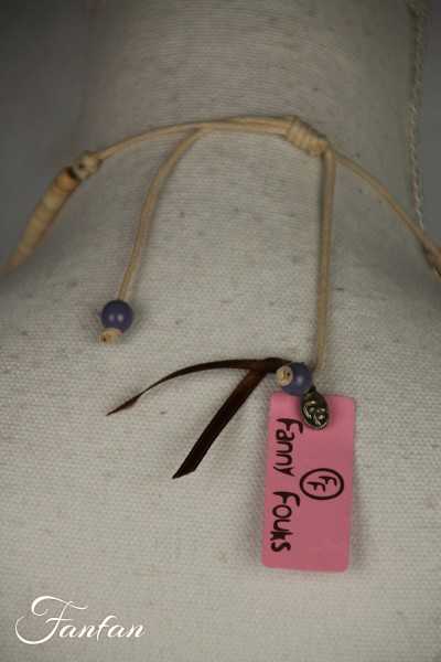 Fanny Fouks Collier raz-du-cou bois mauve, rouille et prune