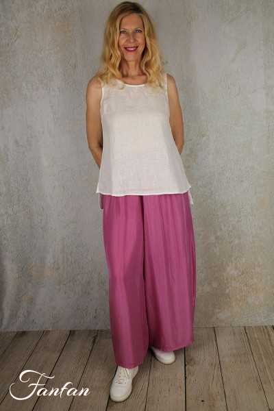 Grizas Pantalon en soie fuchsia 3667/2-S125