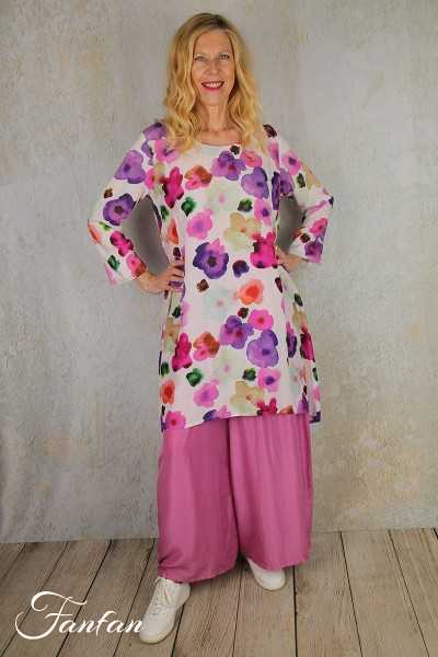 Grizas Pantalon en soie fuchsia 3667/2-S125