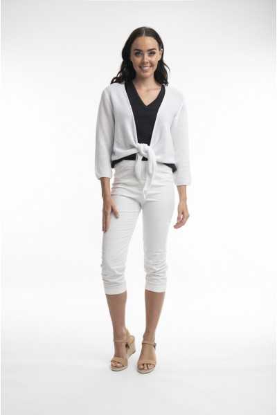 Orientique Naturally Gilet Flat Knit Wrap White