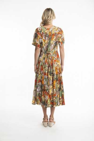 Orientique Naturally Robe Ephesus Godet Sleeve 3066 Print 1