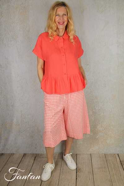 MES SŒURS & MOI Jupe-culotte Martin vichy nectarine