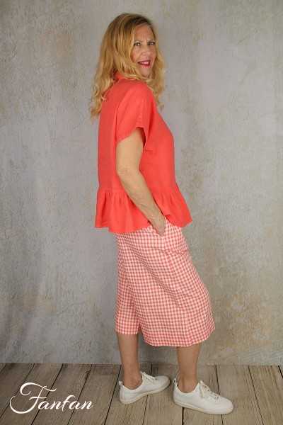 MES SŒURS & MOI Jupe-culotte Martin vichy nectarine