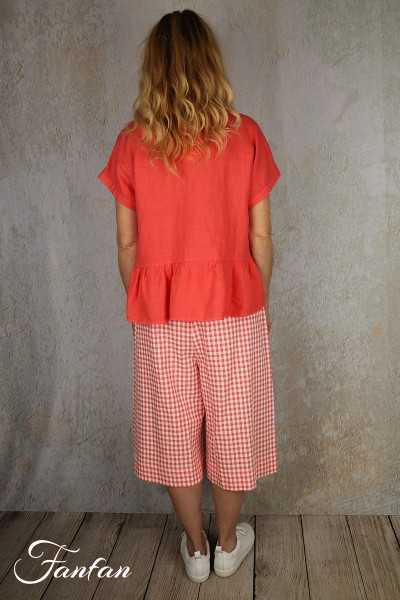 MES SŒURS & MOI Jupe-culotte Martin vichy nectarine