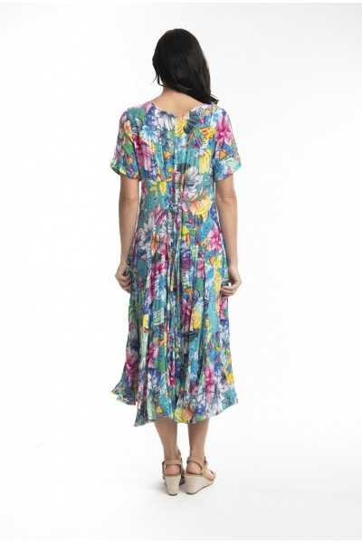 Orientique Naturally Robe Ios Godet Sleeve 3086 Print 1