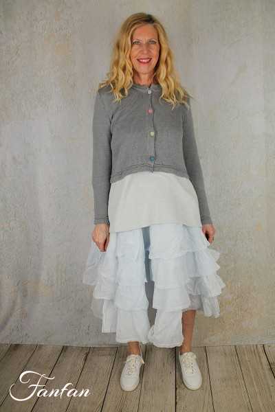 Grizas Veste courte en maille de lin gris 6919-BL506