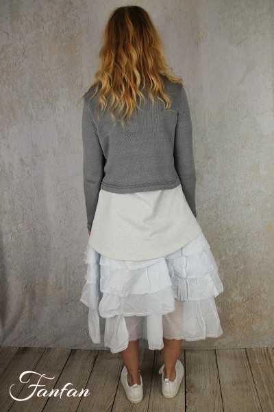 Grizas Veste courte en maille de lin gris 6919-BL506