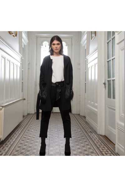 Poussière d'étole Pantalon noir fantaisie
