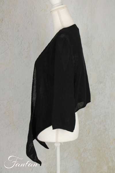 Orientique Naturally Gilet Flat Knit Wrap 1244 Black