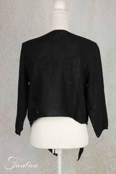 Orientique Naturally Gilet Flat Knit Wrap 1244 Black