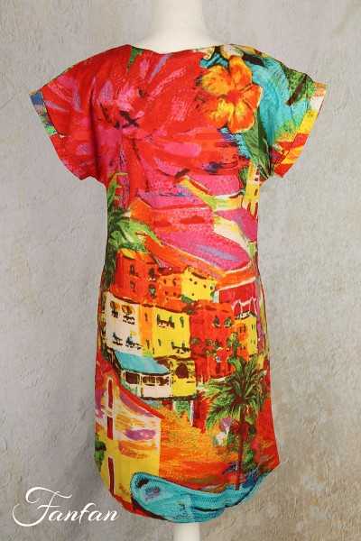 Orientique Naturally Robe Aiya Napa Sleeve Reversible 3073 Print