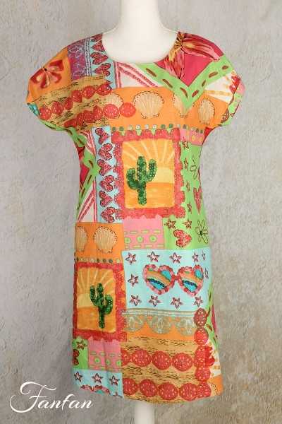 Orientique Naturally Robe Aiya Napa Sleeve Reversible 3073 Print