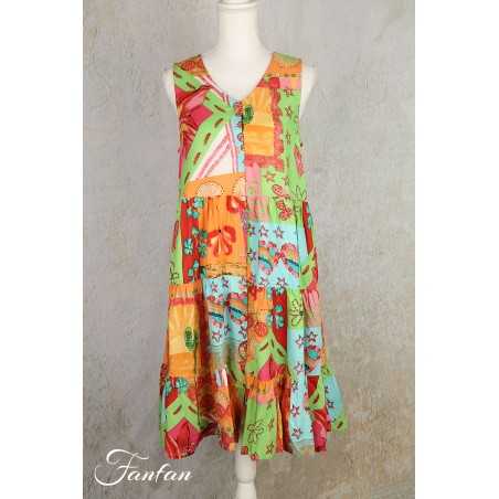 Orientique Naturally Robe Aiya Napa Layers Sleeveless 3076 Print