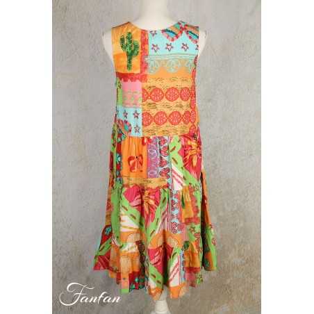 Orientique Naturally Robe Aiya Napa Layers Sleeveless 3076 Print