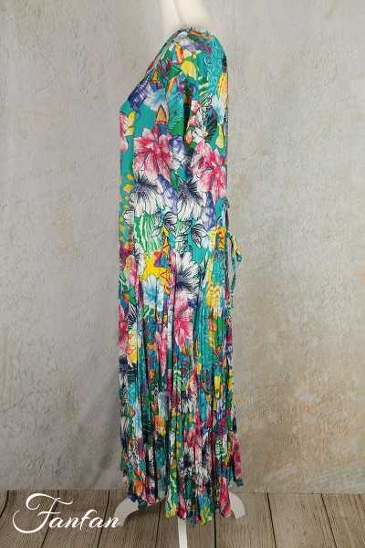Orientique Naturally Robe Ios Godet Sleeve 3086 Print