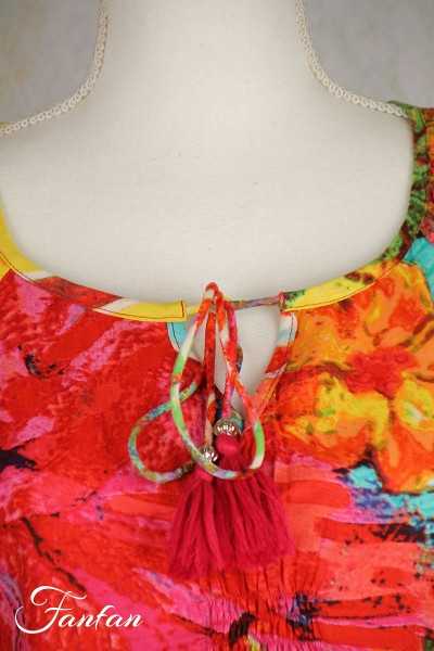 Orientique Naturally Robe Aiya Napa Tassel 3077 Print