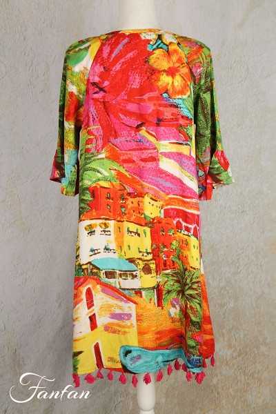 Orientique Naturally Robe Aiya Napa Tassel 3077 Print