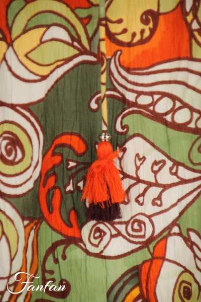 Orientique Naturally Top Ephesus Boho Frill Sleeve 3298 Print