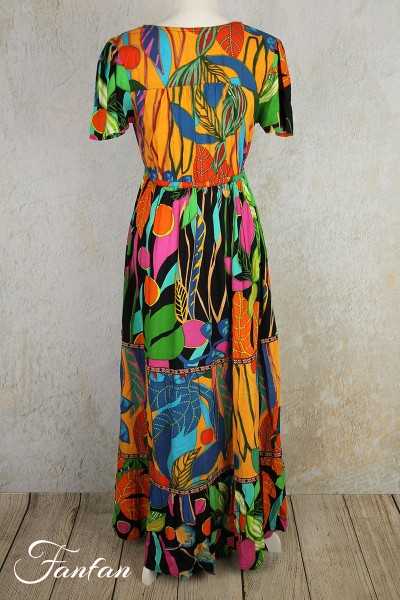 Orientique Naturally Robe Nicossia Layered Cap Sleeve 9183 Print