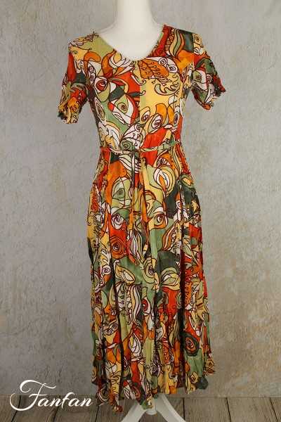 Orientique Naturally Robe Ephesus Godet Sleeve 3066 Print