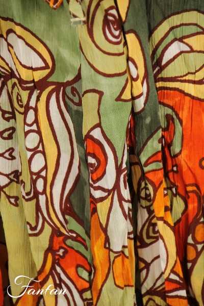 Orientique Naturally Robe Ephesus Godet Sleeve 3066 Print