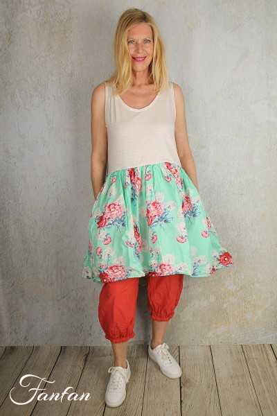 Ewa I Walla Tunique Jill 33360 Turquoise Flower