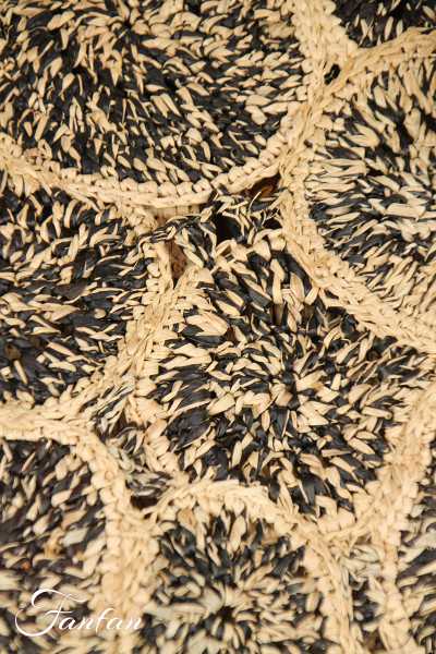 Rabarany Sac cabas en rafia Nell Pasty noir et naturel