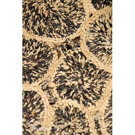 Rabarany Sac cabas en rafia Nell Pasty noir et naturel