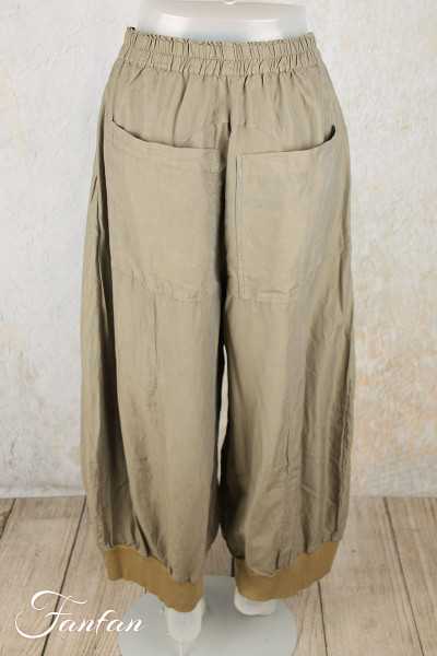 Grizas Pantalon en Soie Kaki 3790-S194-293