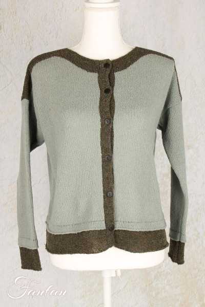 Grizas Cardigan en maille vert eau et kaki 6928-R1-258-264