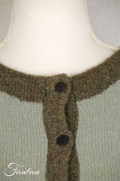 Grizas Cardigan en maille vert eau et kaki 6928-R1-258-264