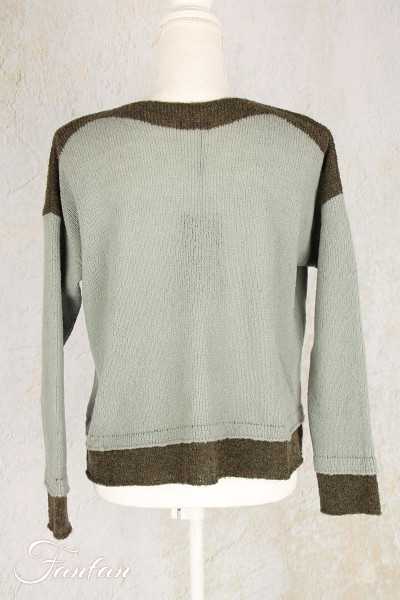 Grizas Cardigan en maille vert eau et kaki 6928-R1-258-264