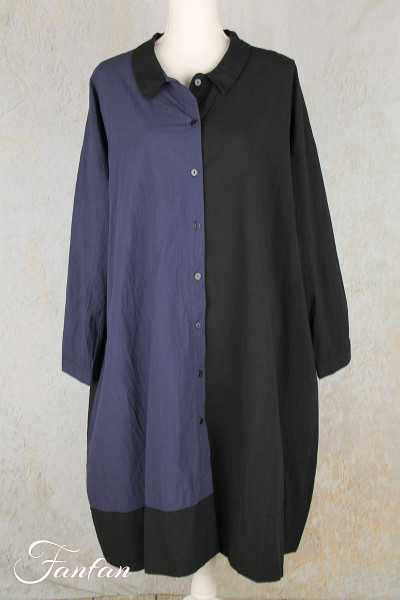 Barbara Lang Chemise longue bicolore AKI II bleu et noir