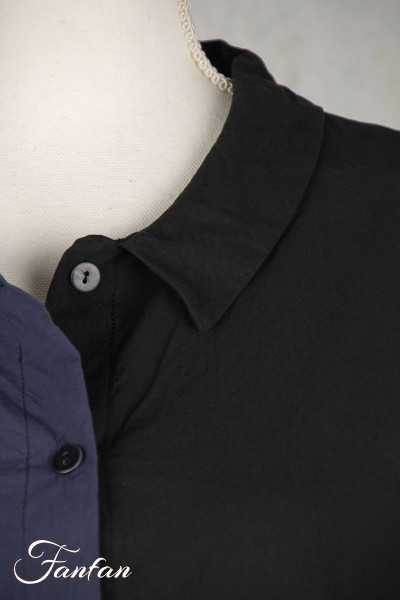 Barbara Lang Chemise longue bicolore AKI II bleu et noir