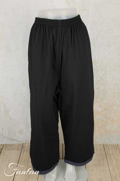 Barbara Lang Pantalon Large Réversible Stani VI Aki noir et bleu