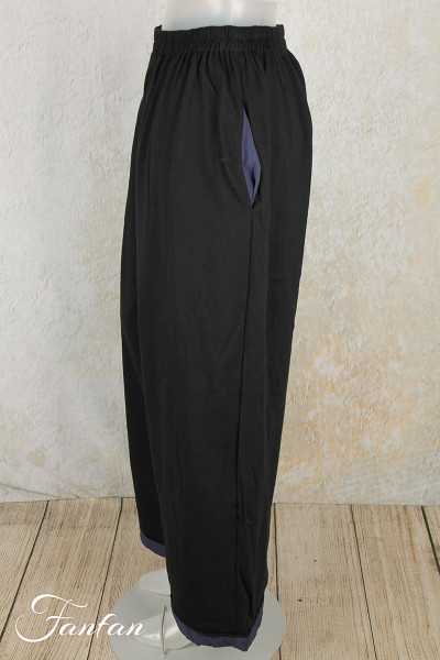 Barbara Lang Pantalon Large Réversible Stani VI Aki noir et bleu