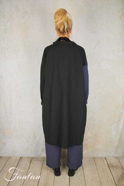 Barbara Lang Chemise longue bicolore AKI II bleu et noir
