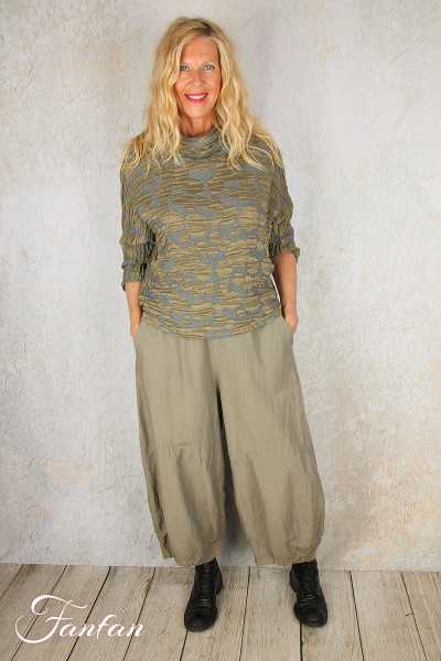 Grizas Pantalon en Soie Kaki 3790-S194-293