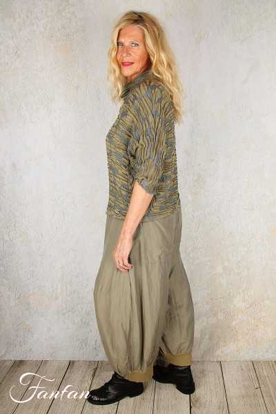 Grizas Pantalon en Soie Kaki 3790-S194-293