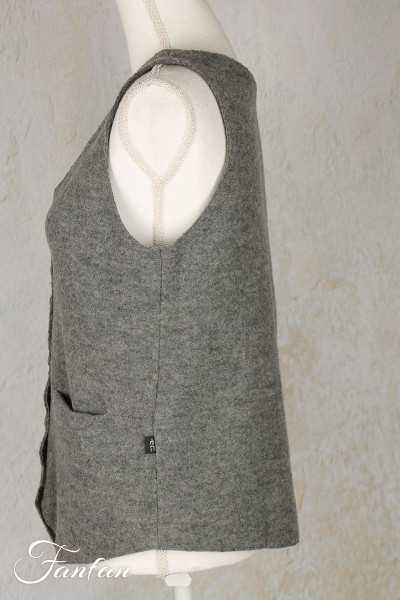 Elemente Clemente Gilet Junai sans manches en laine anthracite