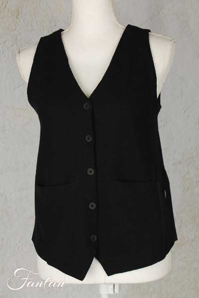 Elemente Clemente Gilet Junai sans manches en laine noir