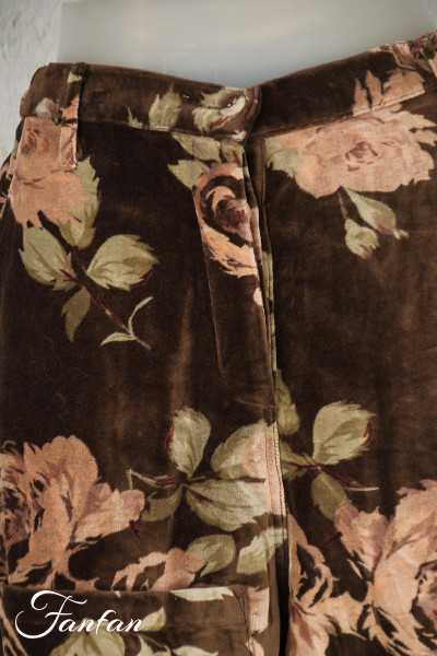 Les Ours Pantalon Gaston en Velours Fleur Chocolat