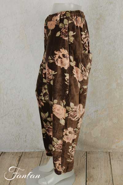Les Ours Pantalon Gaston en Velours Fleur Chocolat