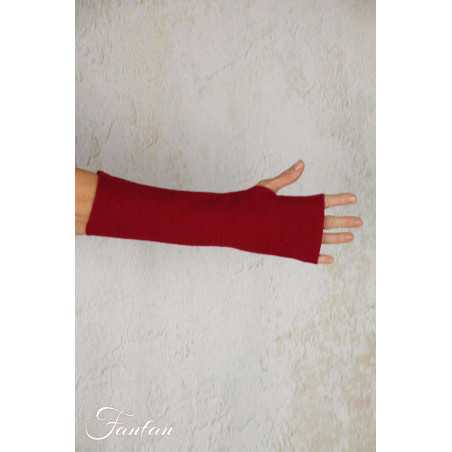 Elemente Clemente Lizzi manchettes en laine rouge
