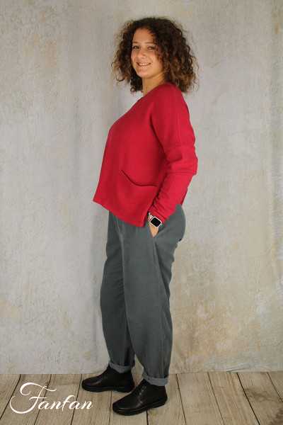 Mes Soeurs & Moi Pantalon Aubépine velours côtelé cendre